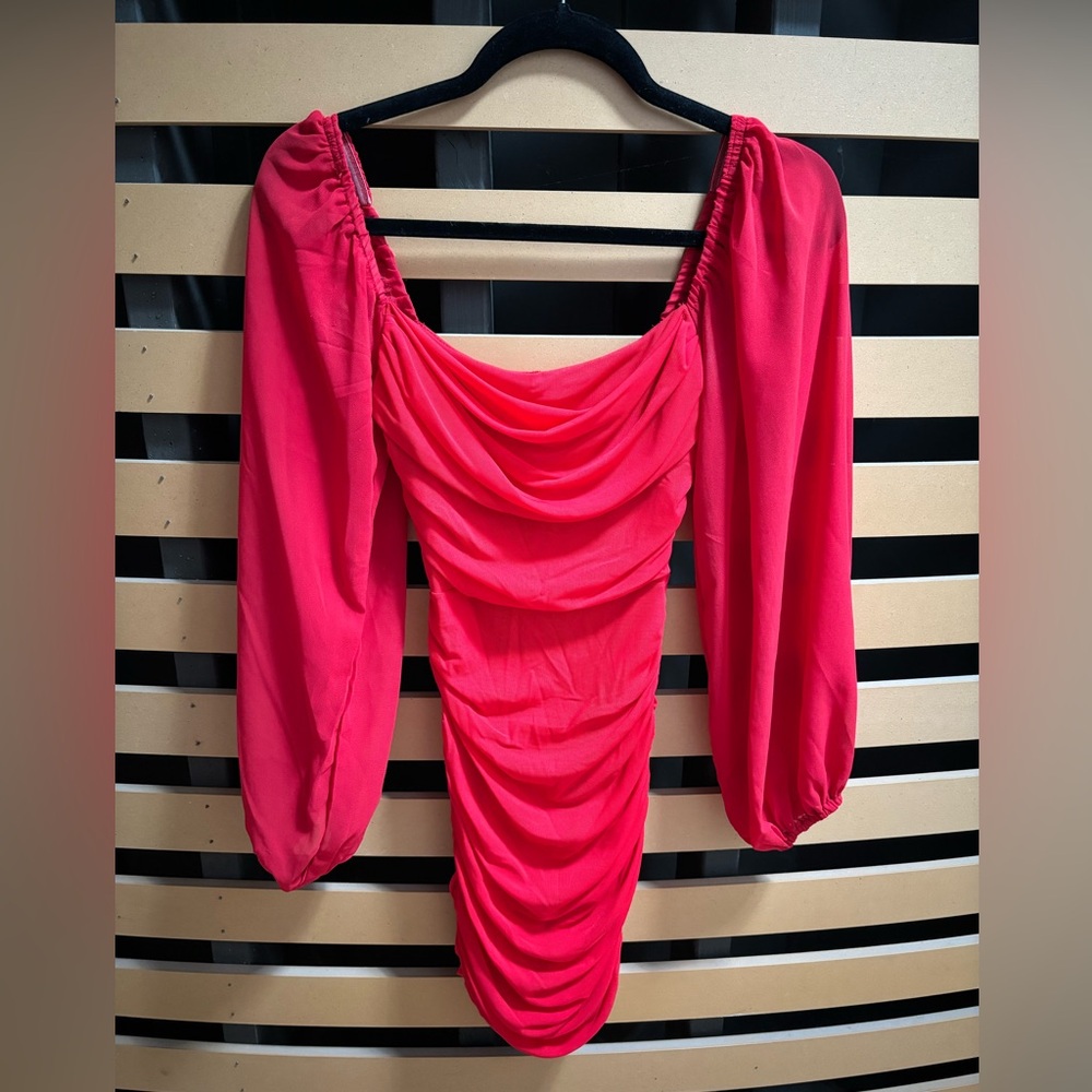 Tight red mesh dresss